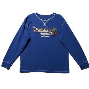 Disney Sorcerer Mickey Mouse Shirt Mens Large Blue WDW Embroidered 2013